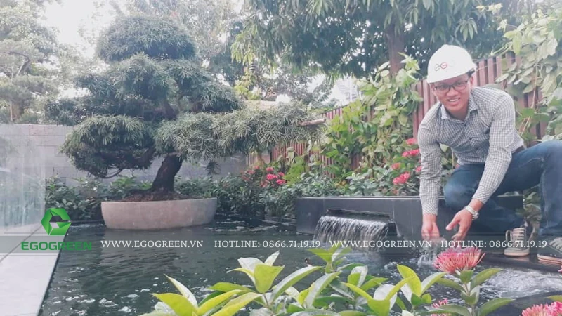 Ý tưởng làm tiểu cảnh thác nước trong sân vườn